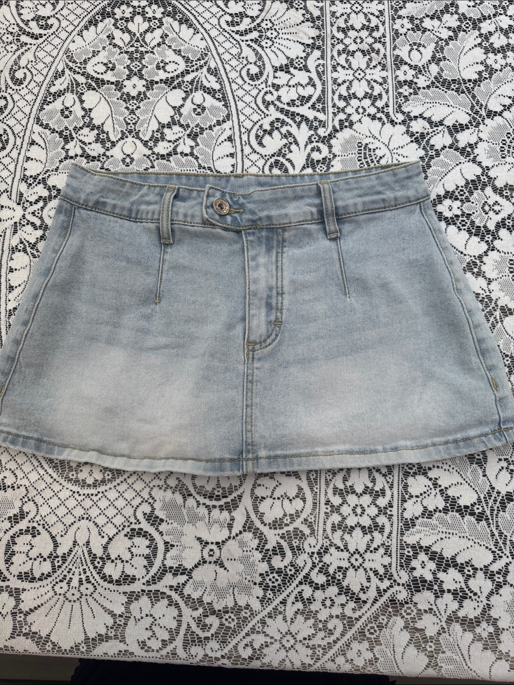 Light Blue Denim Mini Skirt - Women's Skirt